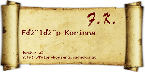 Fülöp Korinna névjegykártya