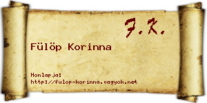 Fülöp Korinna névjegykártya
